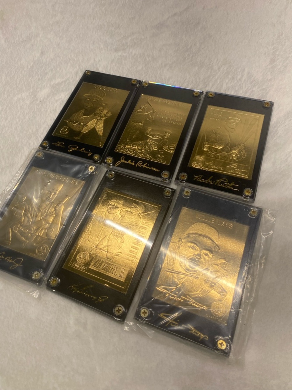 22k gold baseball cards danbury mint Lot Of 6 Cards
